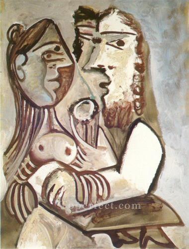 男性と女性 1971 キュビズム油絵